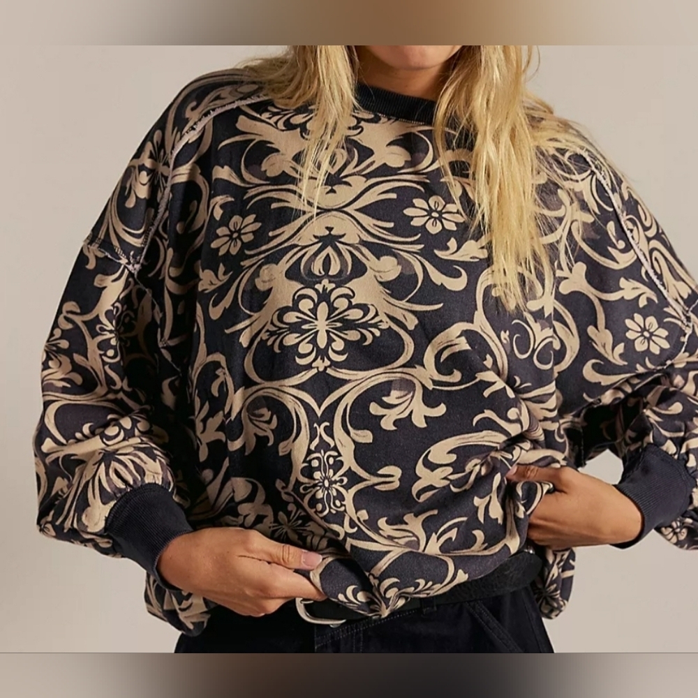 Free People We The Free Printed Bubble Up Pullover